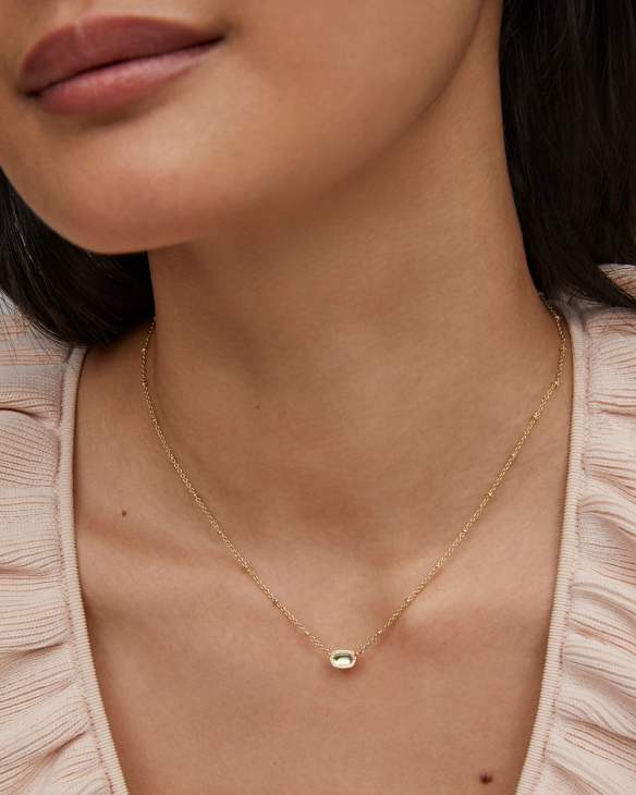 Mini Elisa Gold Satellite Short Pendant Necklace in Dichroic Glass